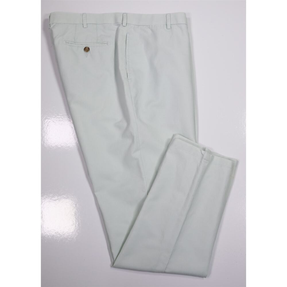 Peter Millar Light Green Flat Front Cotton Linen Pants Trousers 38x32
